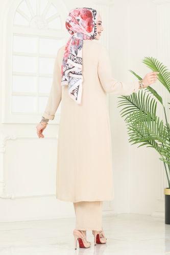 moda selvim طقم بيج فاتح 353DVL817 - Thumbnail