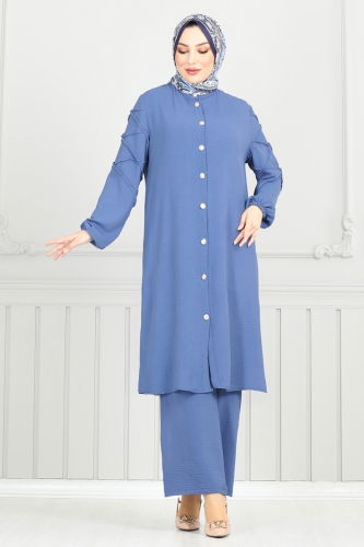 moda selvim طقم ازرق 356DVL817 - Thumbnail