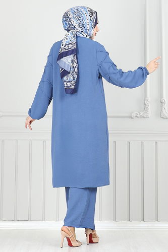 moda selvim طقم ازرق 356DVL817 - Thumbnail