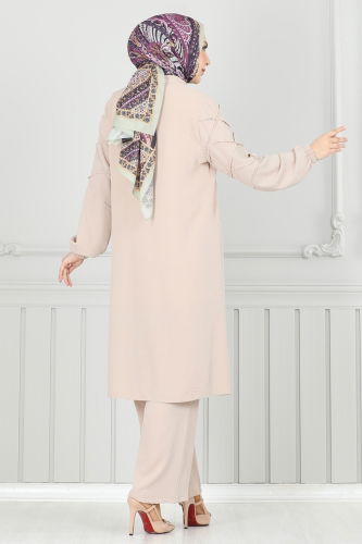 moda selvim طقم بيج 356DVL817 - Thumbnail
