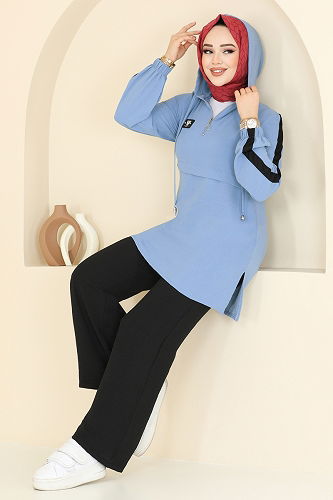 moda selvim Combined 358DVL817 Light Indigo & Black - Thumbnail