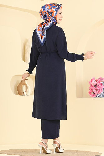 moda selvim طقم كحلي 358ORG1169 - Thumbnail