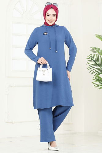 moda selvim طقم ازرق 359DVL817 - Thumbnail