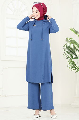 moda selvim طقم ازرق 359DVL817 - Thumbnail