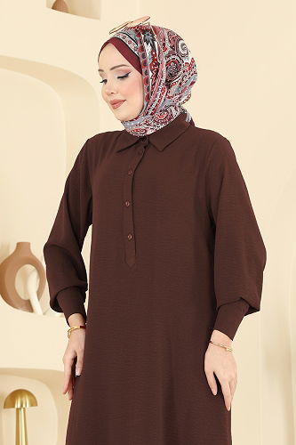 moda selvim طقم بني 3606ZNN863 - Thumbnail