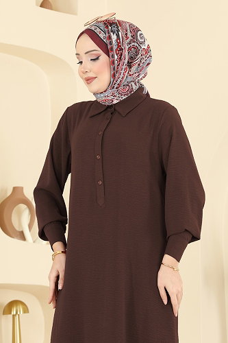 moda selvim طقم بني 3606ZNN863 - Thumbnail