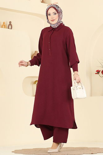 moda selvim Combined 3606ZNN863 Burgundy - Thumbnail