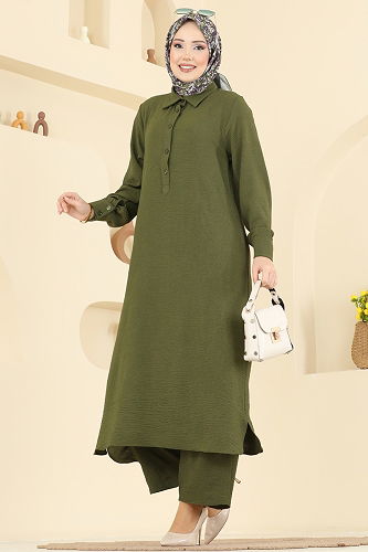 moda selvim طقم اخضر عفني 3606ZNN863 - Thumbnail