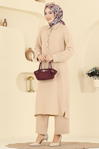 moda selvim طقم بيج 3606ZNN863 - Thumbnail