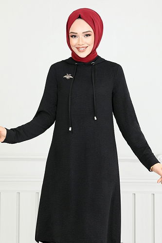 moda selvim طقم أسود 360DVL897-M - Thumbnail