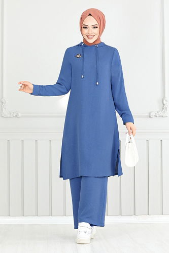 moda selvim طقم ازرق 360DVL897-M - Thumbnail