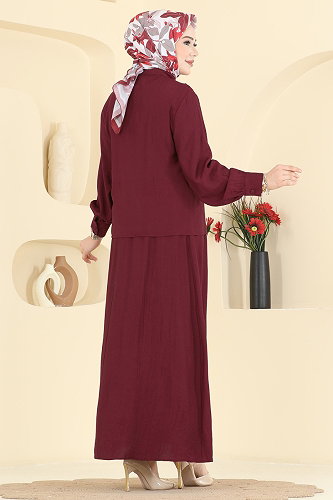 moda selvim طقم خمري 364ASN888 - Thumbnail