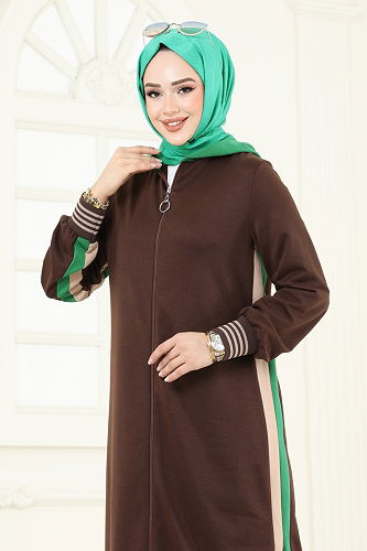 moda selvim طقم بني 365DVL817 - Thumbnail