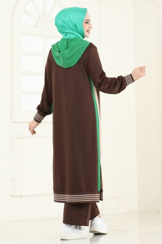 moda selvim طقم بني 365DVL817 - Thumbnail