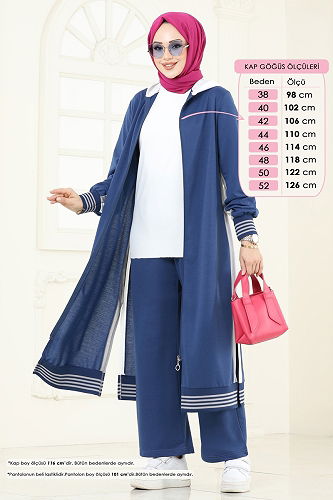 moda selvim طقم ازرق 365DVL817 - Thumbnail