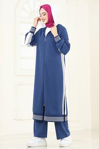 moda selvim طقم ازرق 365DVL817 - Thumbnail