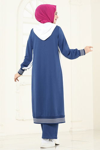 moda selvim طقم ازرق 365DVL817 - Thumbnail