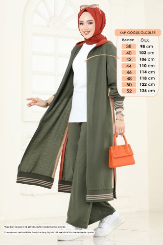 moda selvim طقم اخضر عفني 365DVL817 - Thumbnail