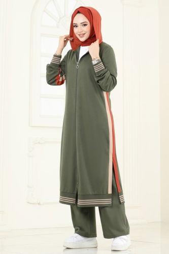 moda selvim طقم اخضر عفني 365DVL817 - Thumbnail