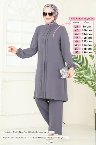 moda selvim طقم رمادي 367DVL817 - Thumbnail