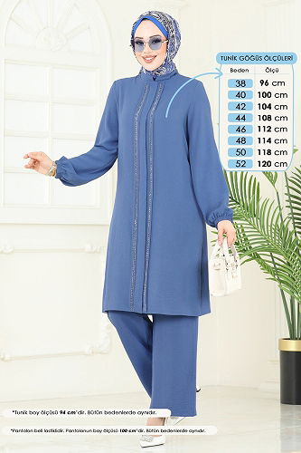 moda selvim Combined 367DVL817 Indigo - Thumbnail