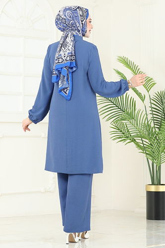 moda selvim طقم ازرق 367DVL817 - Thumbnail