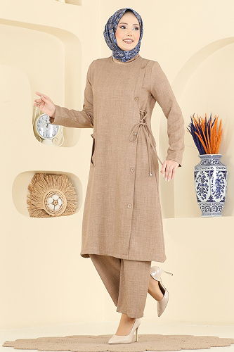 moda selvim طقم عسلي فاتح 367MP806 - Thumbnail