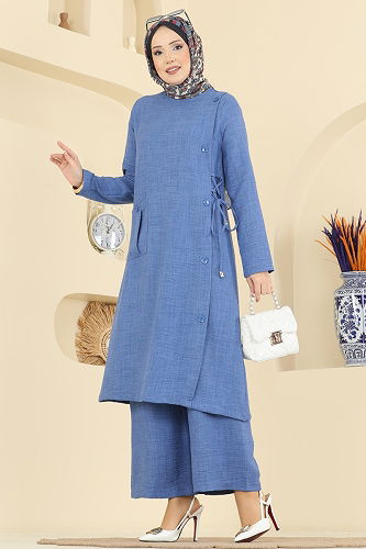 moda selvim طقم أزرق 367MP806 - Thumbnail