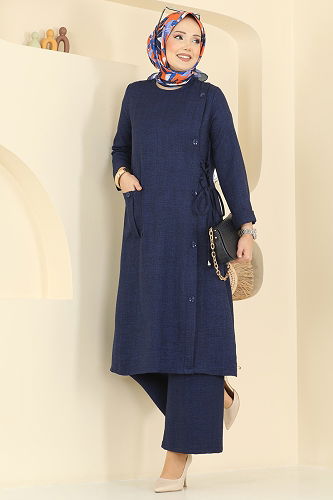 moda selvim طقم كحلي 367MP806 - Thumbnail