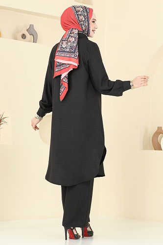 moda selvim طقم أسود 368DVL817 - Thumbnail