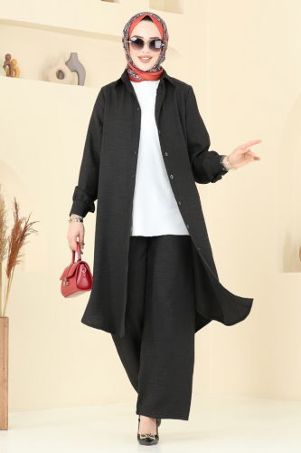 moda selvim طقم أسود 368DVL817 - Thumbnail