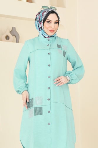 moda selvim طقم أخضر 369DVL817 - Thumbnail