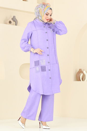 moda selvim طقم ليلكي 369DVL817 - Thumbnail