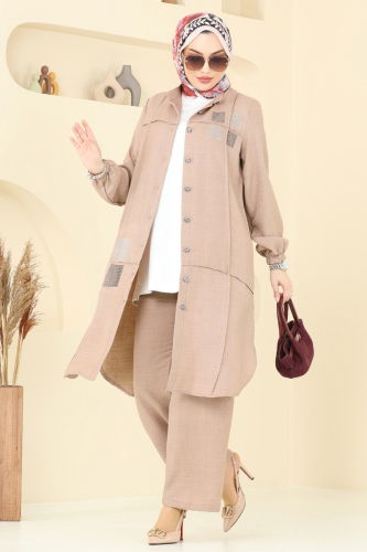 moda selvim طقم بيج 369DVL817 - Thumbnail