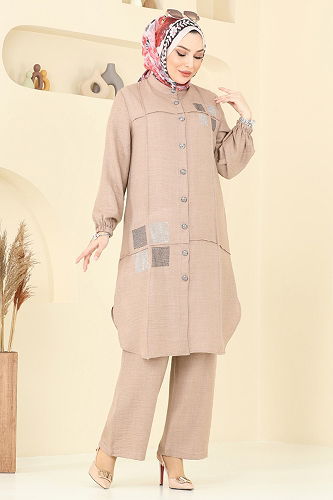 moda selvim طقم بيج 369DVL817 - Thumbnail