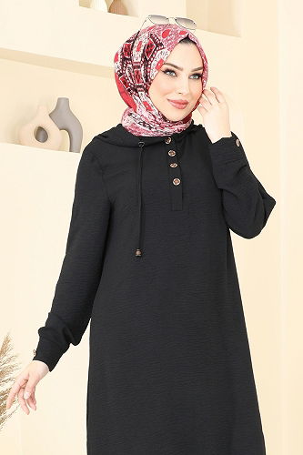 moda selvim طقم أسود 370DVL817 - Thumbnail