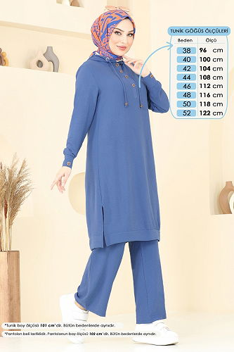 moda selvim طقم ازرق 370DVL817 - Thumbnail