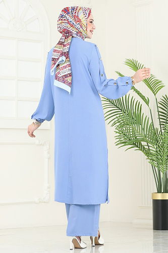 moda selvim طقم أزرق فاتح 371DVL817 - Thumbnail