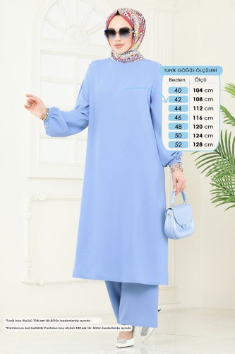 moda selvim طقم أزرق فاتح 371DVL817 - Thumbnail