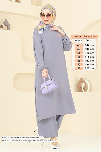 moda selvim طقم رمادي 371DVL817 - Thumbnail