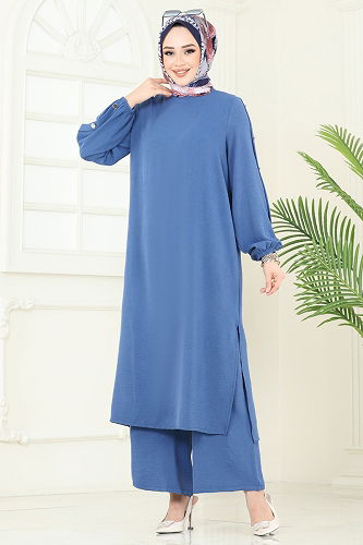 moda selvim طقم ازرق 371DVL817 - Thumbnail