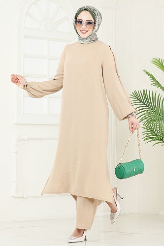 moda selvim طقم بيج 371DVL817 - Thumbnail