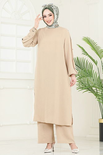 moda selvim طقم بيج 371DVL817 - Thumbnail