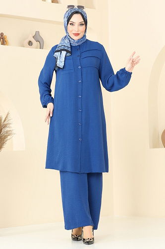 moda selvim طقم ازرق 372DVL817 - Thumbnail