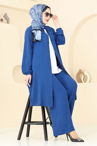 moda selvim طقم ازرق 372DVL817 - Thumbnail