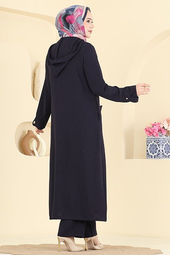moda selvim طقم كحلي 3745YMC1171 - Thumbnail