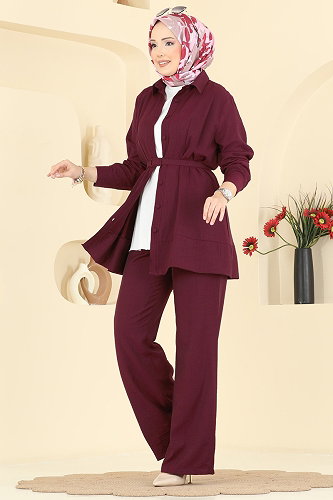 moda selvim Combined 374ASN888 Burgundy - Thumbnail