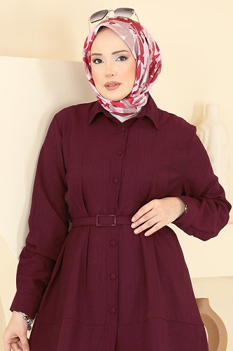 moda selvim طقم خمري 374ASN888 - Thumbnail
