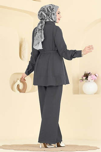 moda selvim طقم رمادي فاتح 374ASN888 - Thumbnail