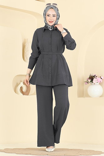 moda selvim طقم رمادي فاتح 374ASN888 - Thumbnail